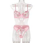 Fresh Little Floral Two Piece Embroidery Set